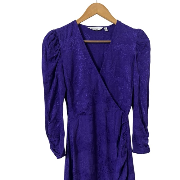 & OTHER STORIES Purple Jacquard Wrap Dress - Picture 5 of 10